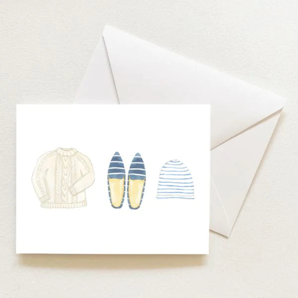 Blue Bundle Up Individual Note Card - Sara Fitz