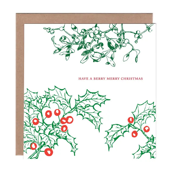 Berry Merry Christmas Greeting Card - Ampersand M Studio