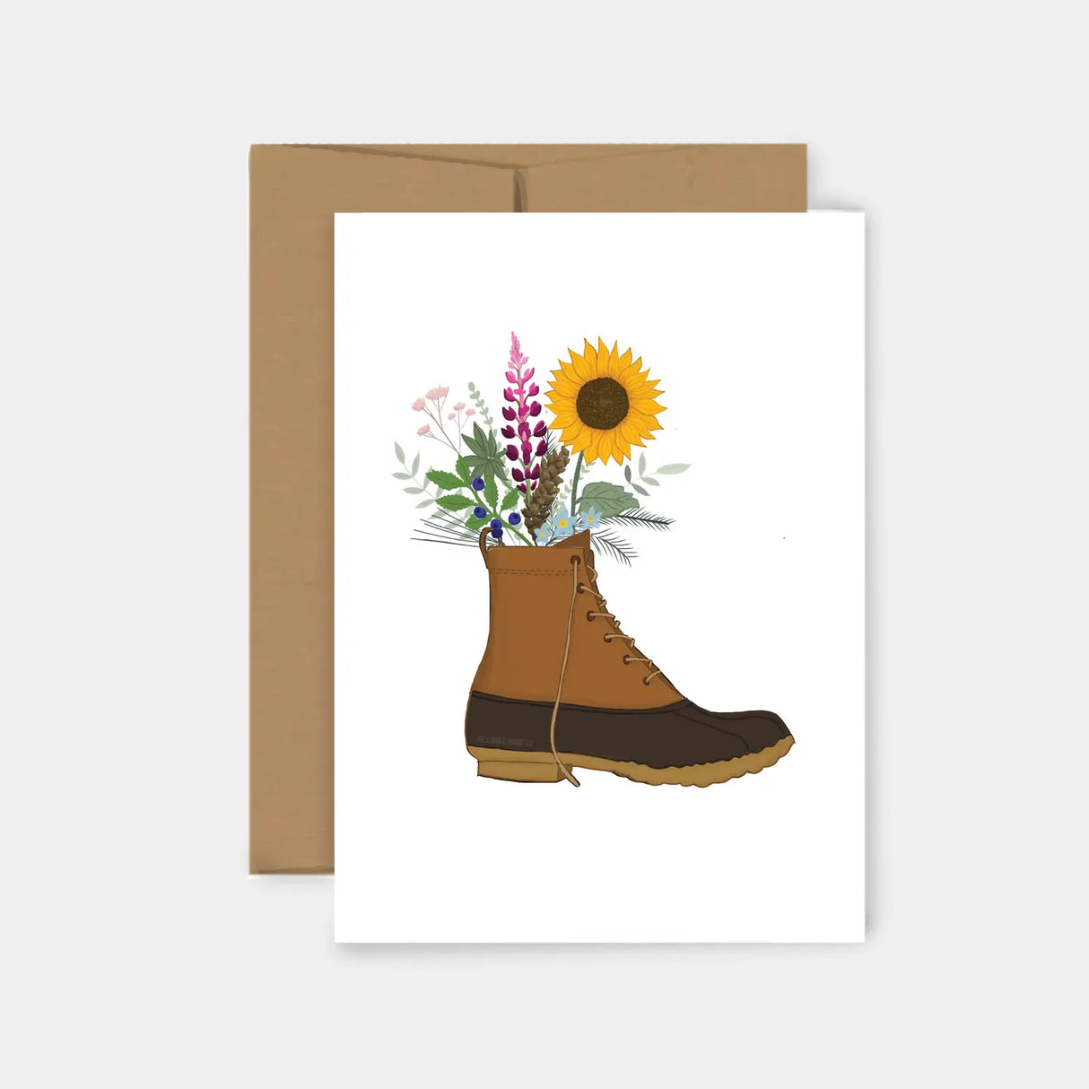 Maine Boot Bouquet Greeting Card - Reclaimed Maine