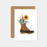 Maine Boot Bouquet Greeting Card - Reclaimed Maine