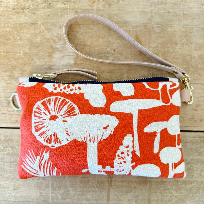 Anthro Orange Mushroom Ellie Wristlet Bag - Erin Flett