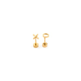 Hug + Kiss Stud Gold Earrings - Pip Pop Post