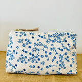 Royal Blue Floral Vines Makeup Bag - Erin Flett | MADE IN MAINE