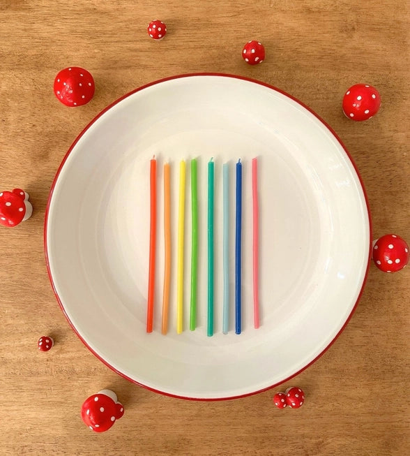 Rainbow Beeswax Birthday Candle (Set of 8) - Camp Hollow