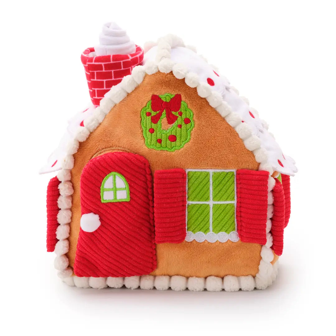 Gingerbread House Interactive Snuffle Holiday Dog Toy - The Foggy Dog