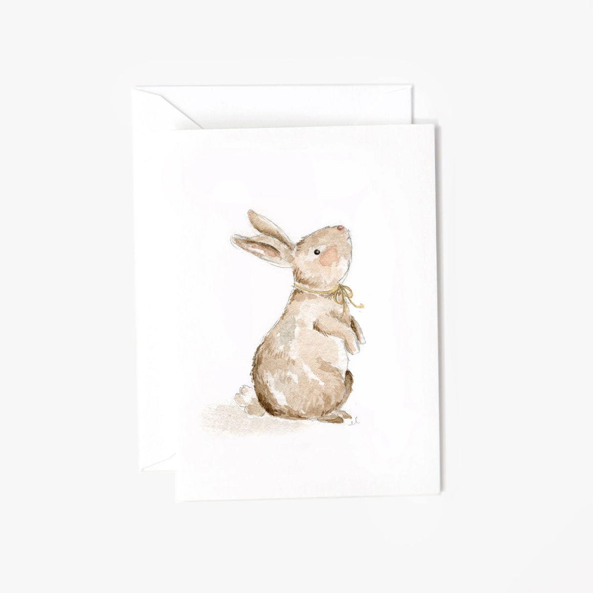 Bunny with Bow Mini Notecard - emily lex studio