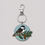 Chickadee Enamel Keychain - Reclaimed Maine