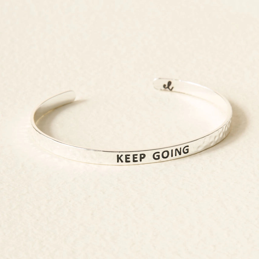 Keep Going Little Reminder Silver Bracelet - The Darling Effect
