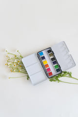 12 Color Mini-Travel Watercolor Paint Palette - Bailey Rae Studio
