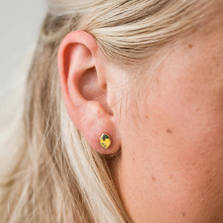 Lemon Enamel Stud Earrings - Larissa Loden