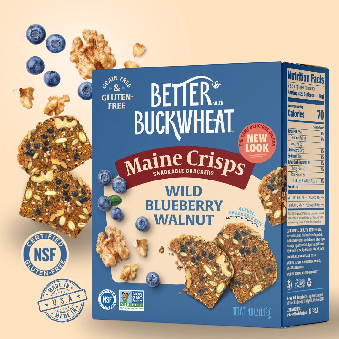 Wild Blueberry Walnut Crisps - Better with Buckwheat | MADE IN MAINE