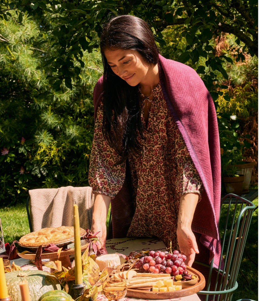 Harborview Herringbone Plum Blanket - ChappyWrap