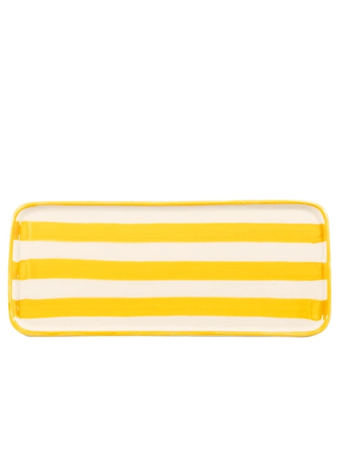 Yellow Stripe Stoneware Plate - Zafferano America