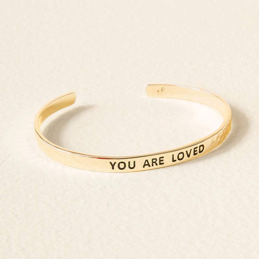 You Are Loved Little Reminder Gold Bracelet - The Darling Effect