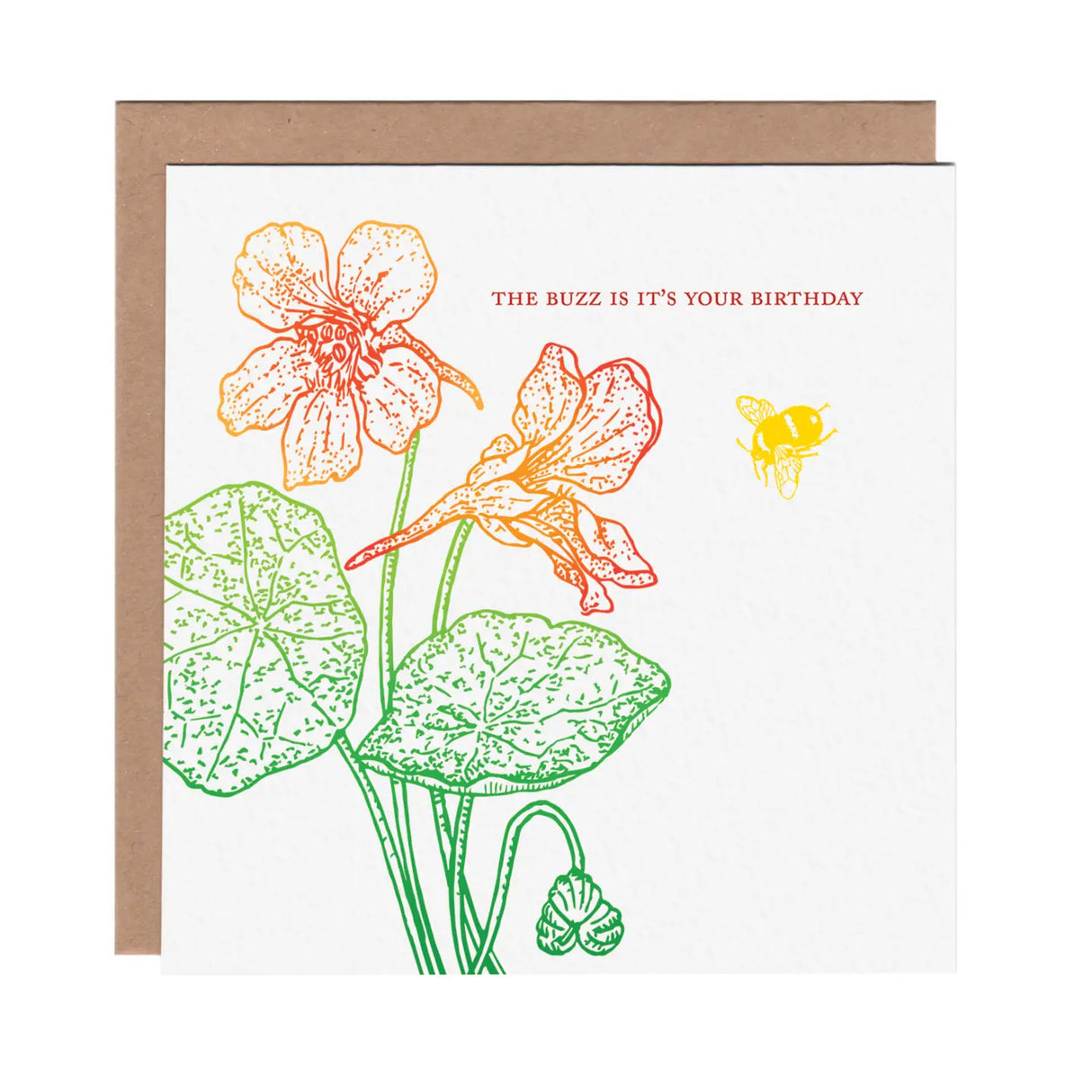 Birthday Buzz Nasturtium Greeting Card - Ampersand M Studio