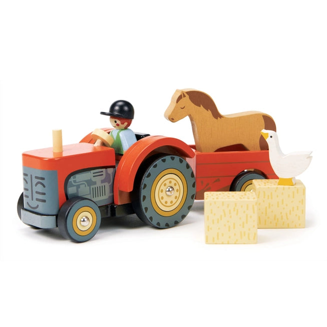 Farmyard Tractor Wood Toy - Tender Leaf Toys