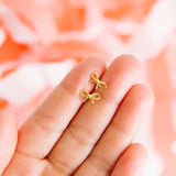 Gold Bow Stud Earrings - Pip Pop Post