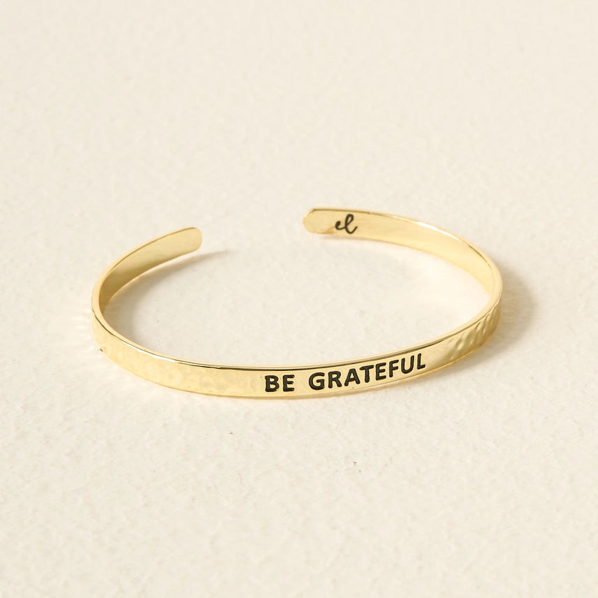 Be Grateful Little Reminder Gold Bracelet - The Darling Effect