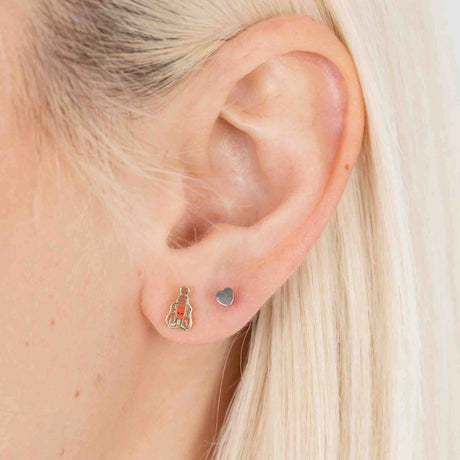 Lobster Enamel Stud Earrings - Larissa Loden
