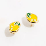 Lemon Enamel Stud Earrings - Larissa Loden