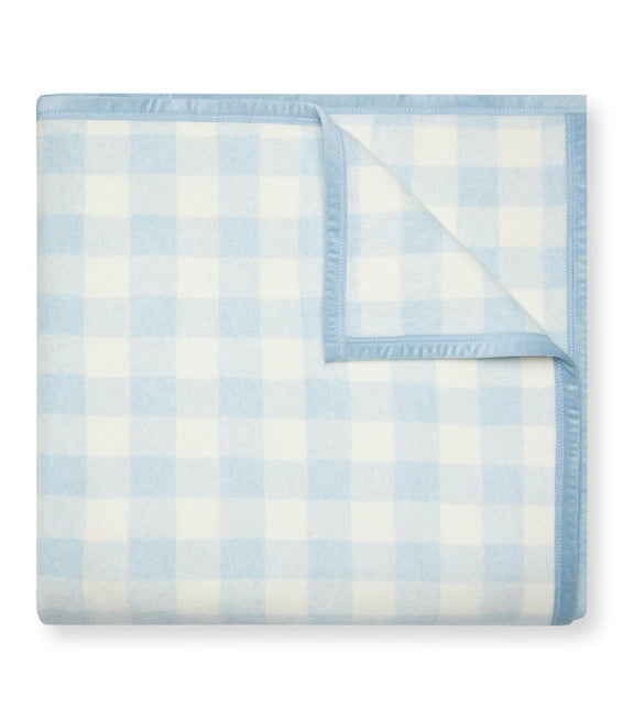 Cozy Gingham Sky Blue Family-Size Blanket - Chappy Wrap