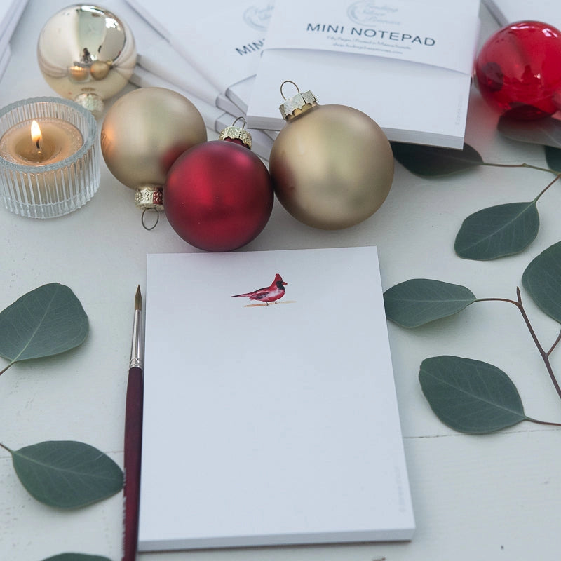 Red Cardinal Mini Notepad - Finding Silver Pennies