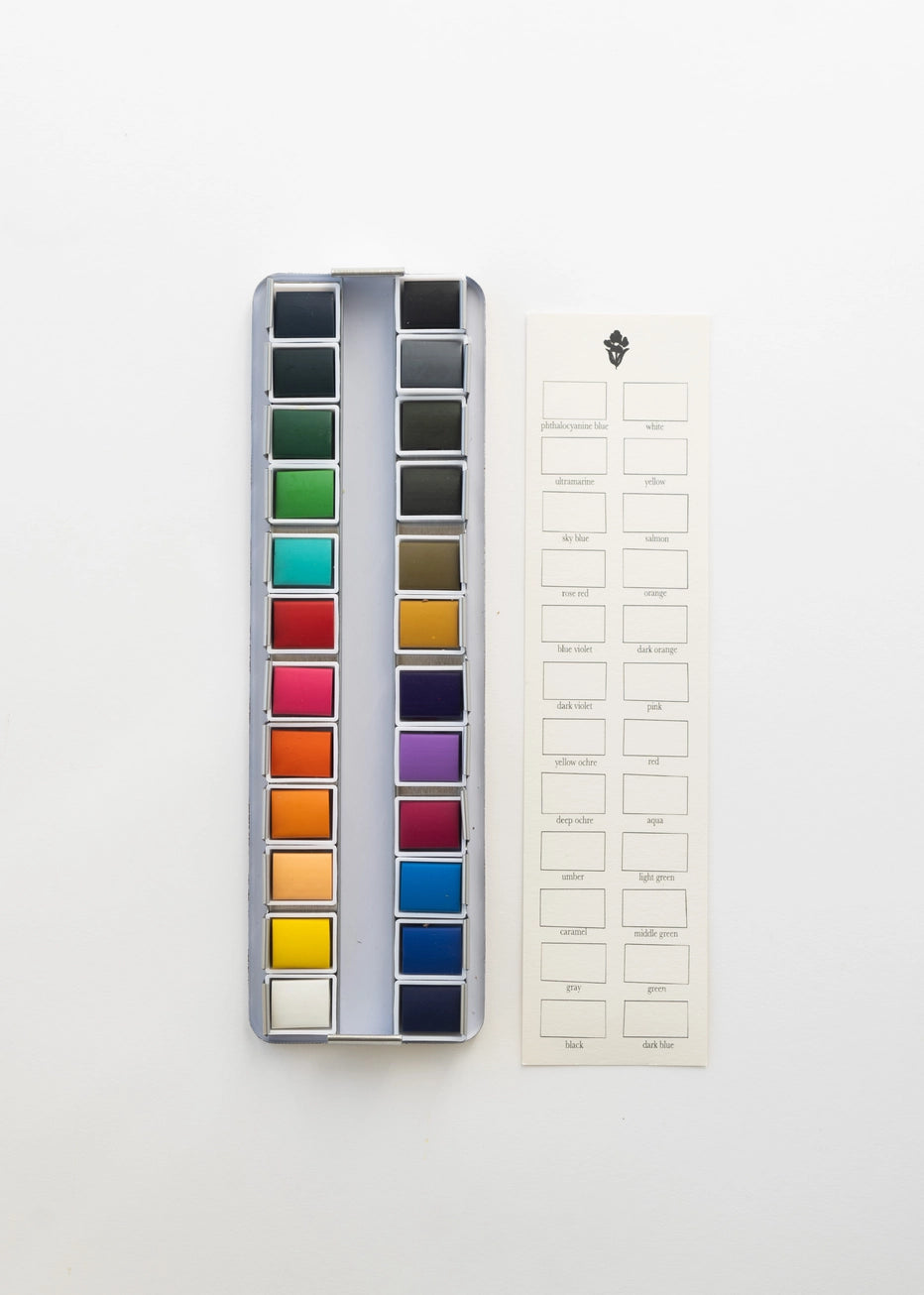 24 Color Watercolor Paint Palette - Bailey Rae Studio