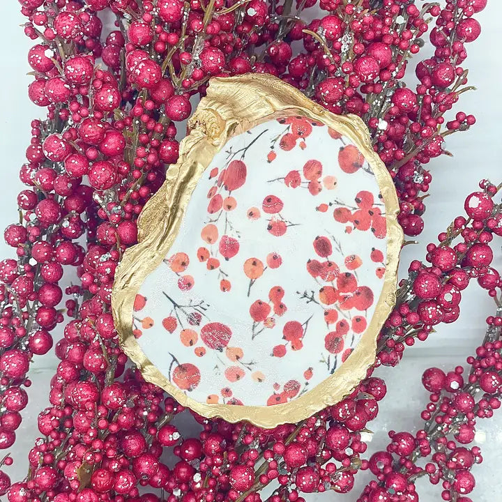 Winterberry Oyster Trinket Dish - Alison Brooke Designs | Handmade in Maine