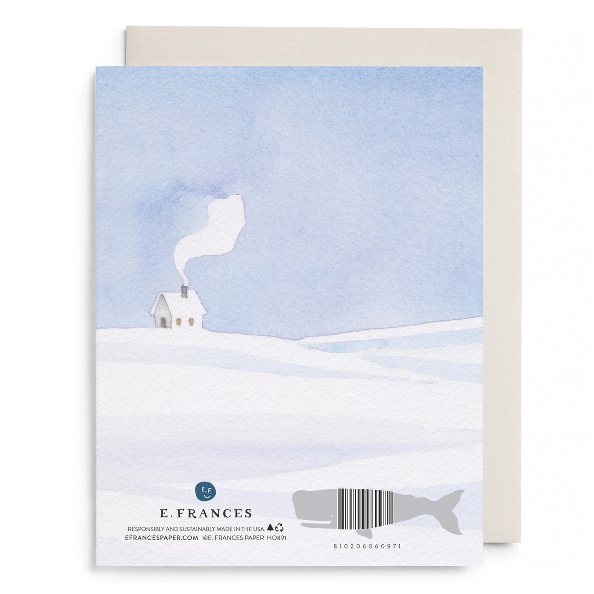 Snowy Cabin Holiday Greeting Card - E. Frances Paper