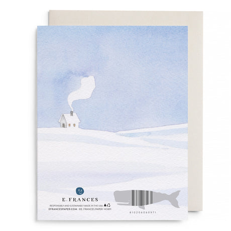 Snowy Cabin Holiday Greeting Card - E. Frances Paper