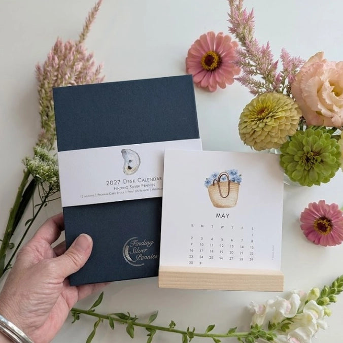 2027 Watercolor Desk Calendar - Finding Silver Pennies