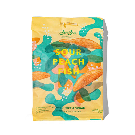 Sour Peach Swedish Fish Candy - BonBon