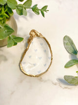 Baby Blue Hearts Oyster Trinket Dish - Alison Brooke Designs | Handmade in Maine