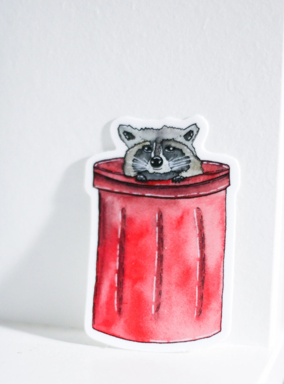 Raccoon in Trash Can Sticker - S & D
