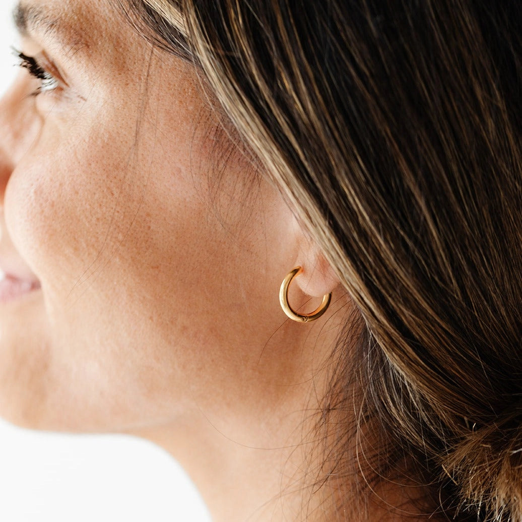 Gold Hoop 10mm Earrings - Pip Pop Post