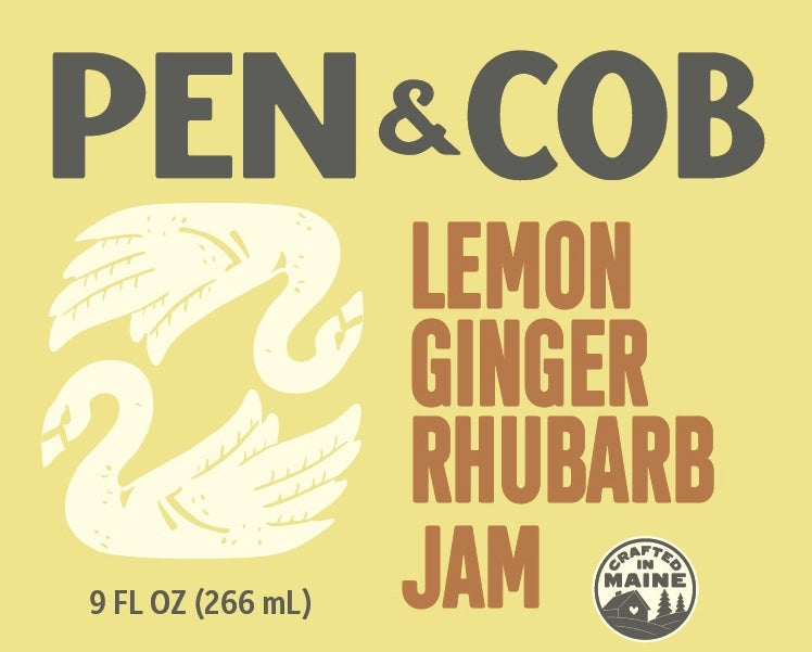 Lemon Ginger Rhubarb Jam - Pen & Cob Farm | MADE IN MAINE