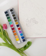 24 Color Watercolor Paint Palette - Bailey Rae Studio