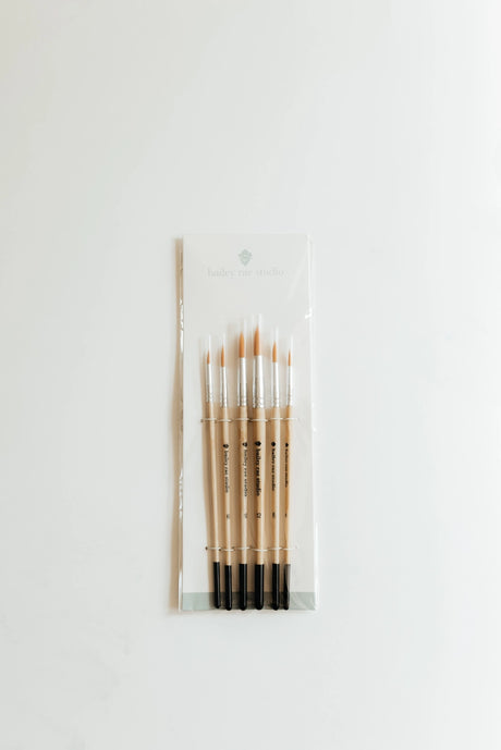 Six Piece Watercolor Paint Brush Set - Bailey Rae Studio