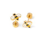 Bee Stud Gold Earrings - Pip Pop Post