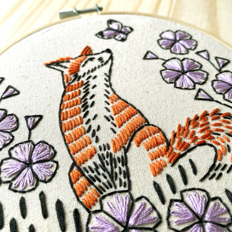 Fox in Phlox Embroidery Kit - Hook, Line & Tinker