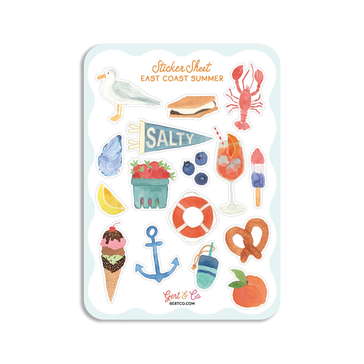 East Coast Summer Sticker Sheet - Gert & Co