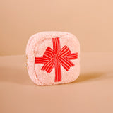 Red Holiday Bow Square Teddy Pouch - The Darling Effect