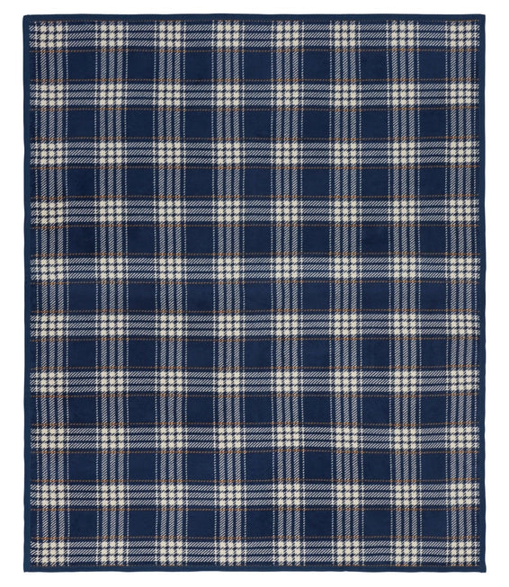 Autumn Plaid Vintage Blue Blanket - Chappy Wrap