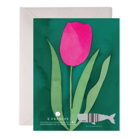 Pink Tulip Thank You Card - E. Frances Paper