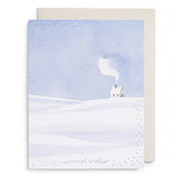 Snowy Cabin Holiday Greeting Card - E. Frances Paper