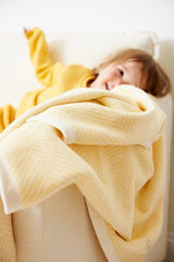 Harborview Herringbone Butter Yellow Mini Baby Blanket - Chappy Wrap