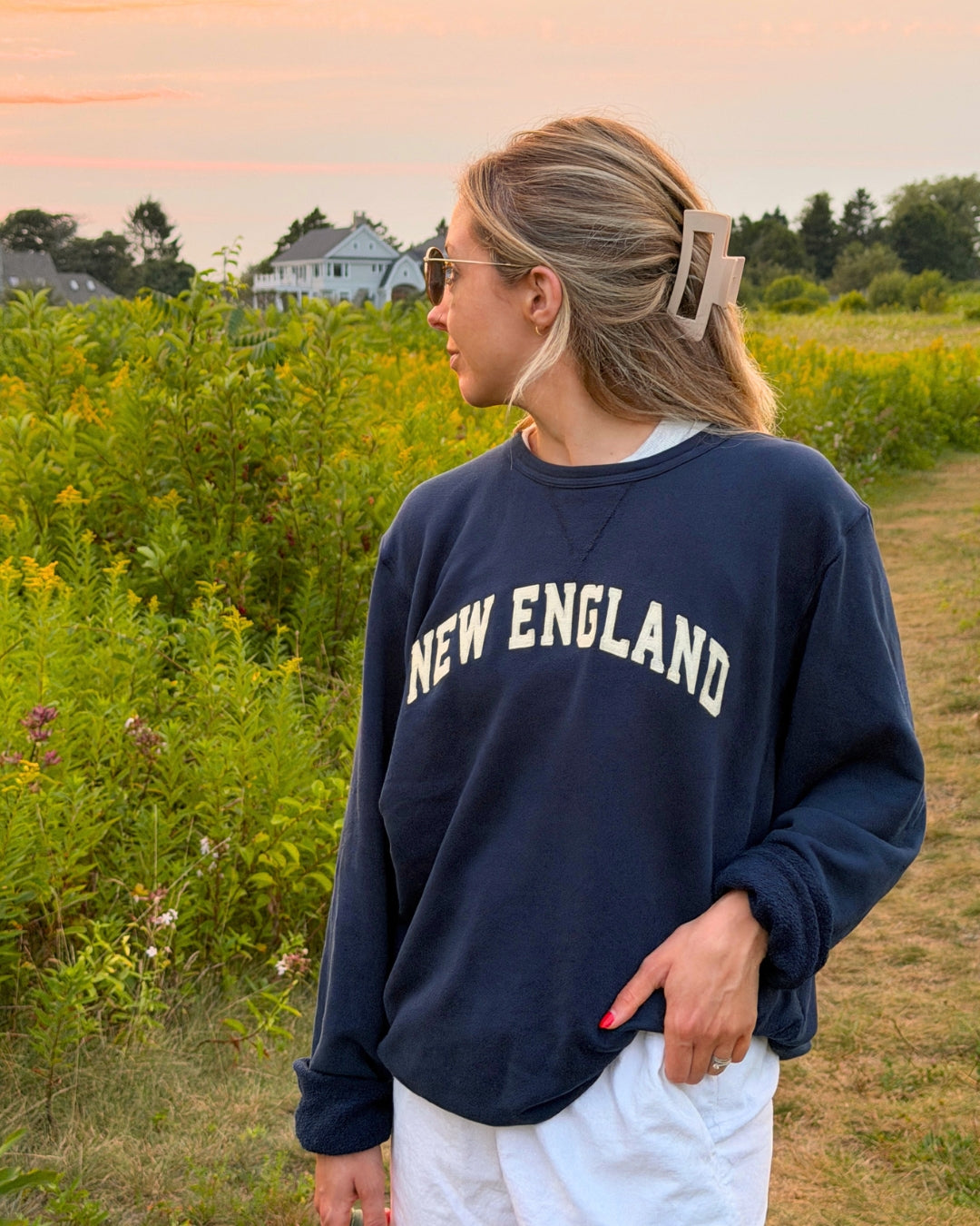 The Woods Maine® x Boathouse French Terry NEW ENGLAND Crewneck | MADE IN THE USA