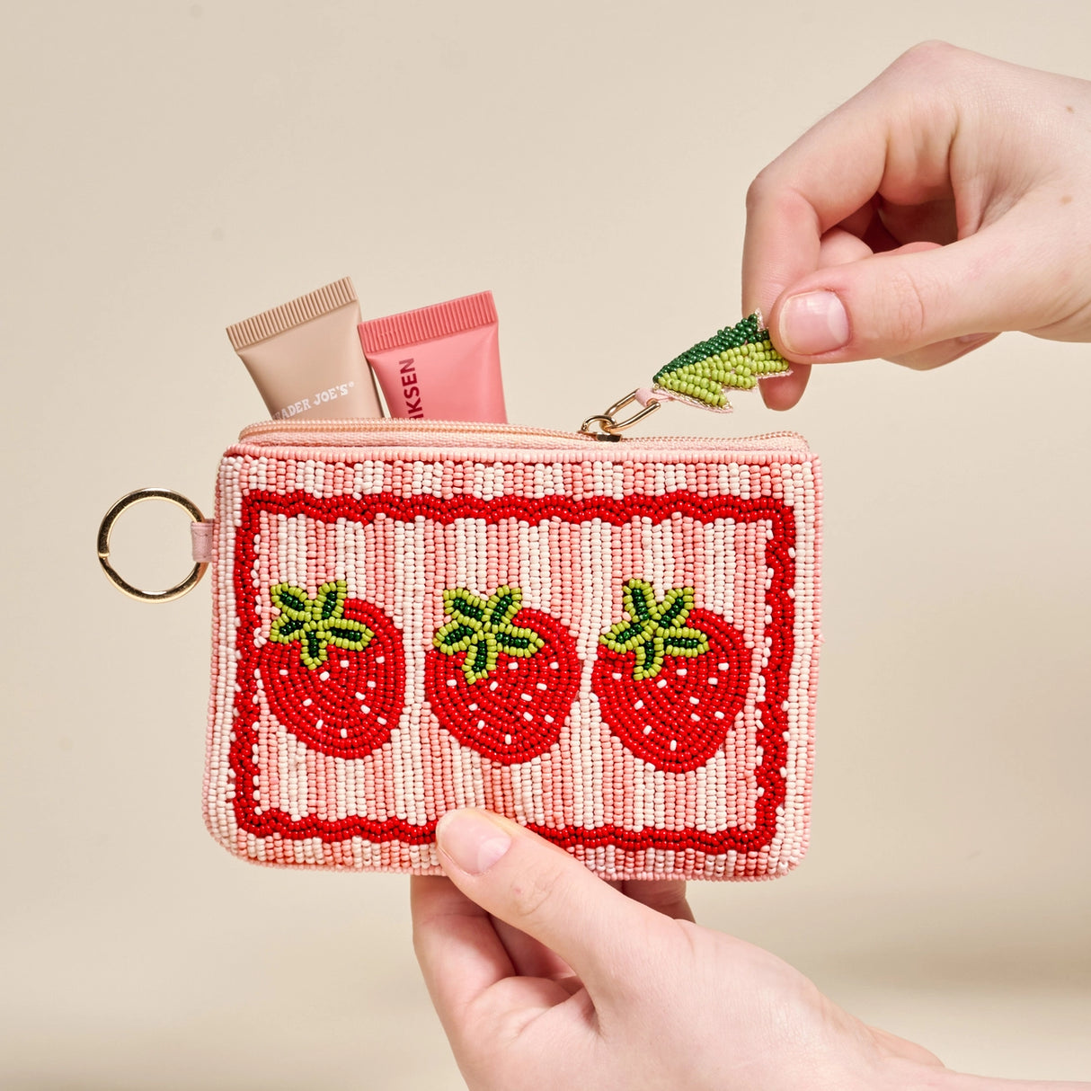 Beaded Strawberries Pouch - The Darling Effect