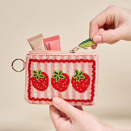 Beaded Strawberries Pouch - The Darling Effect