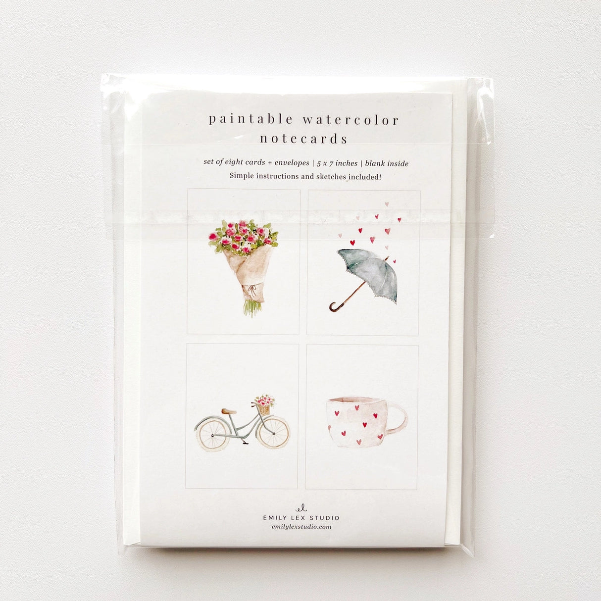 Valentine's Love Note Paintable Notecards - emily lex studio